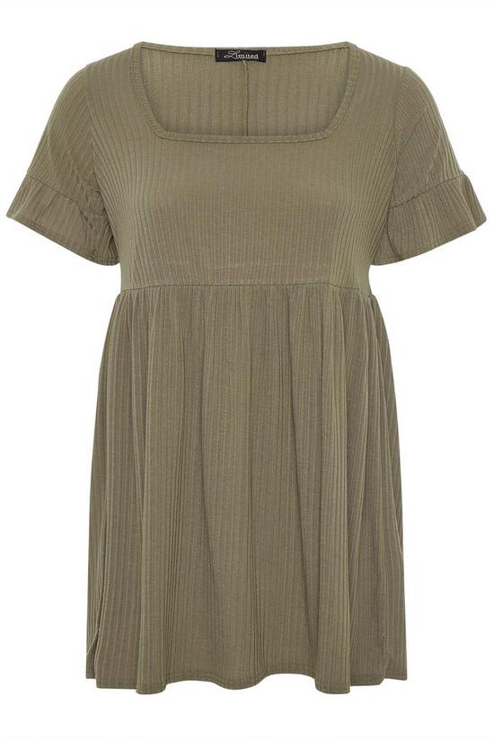Yours Ribbed Square Neck Smock Top 2