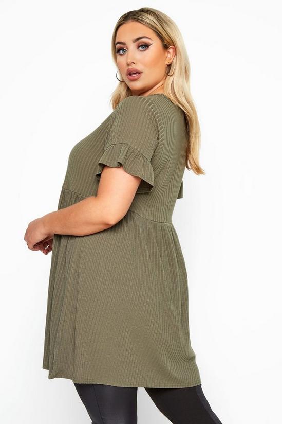 Yours Ribbed Square Neck Smock Top 4