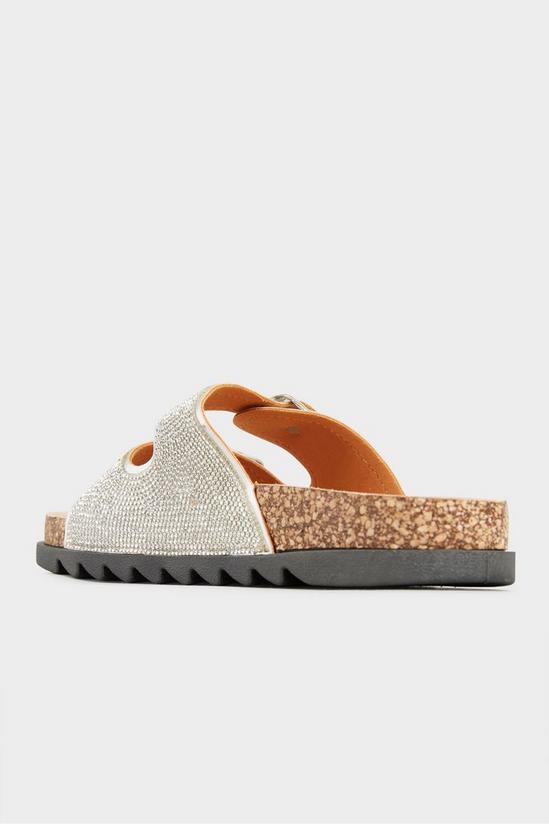 Yours Wide Fit Sparkle Footbed Sandals 4