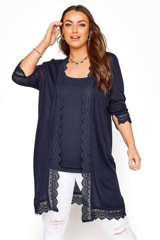 Yours Lace Trim Cardigan 1