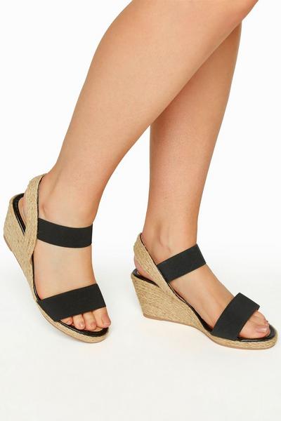 Wide & Extra Wide Fit Espadrille Wedge Sandals