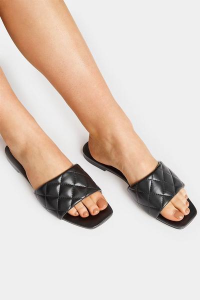 Quilted Square Flat Mules