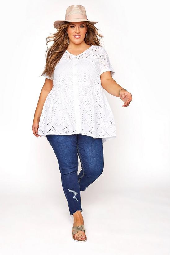 Yours Cotton Broderie Anglaise Peplum Top 4
