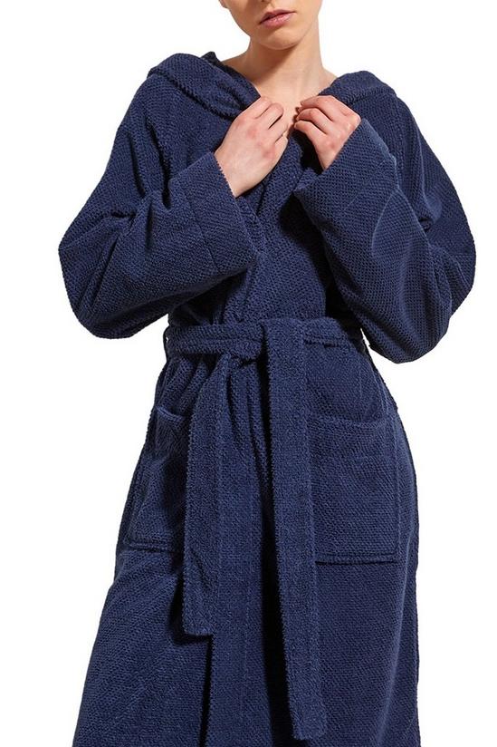 CHRISTY 'Brixton' 100% Cotton Textured Hooded Robe 1