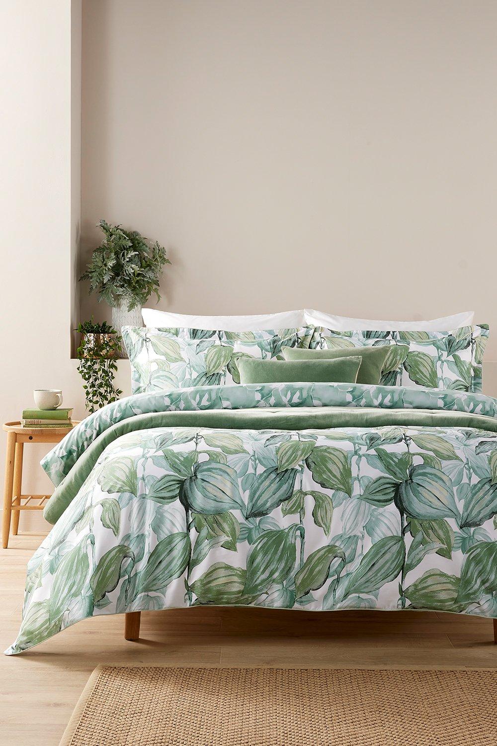 'Hartley' Cotton Sateen Tropical Plants Floral Print Duvet Cover Sets