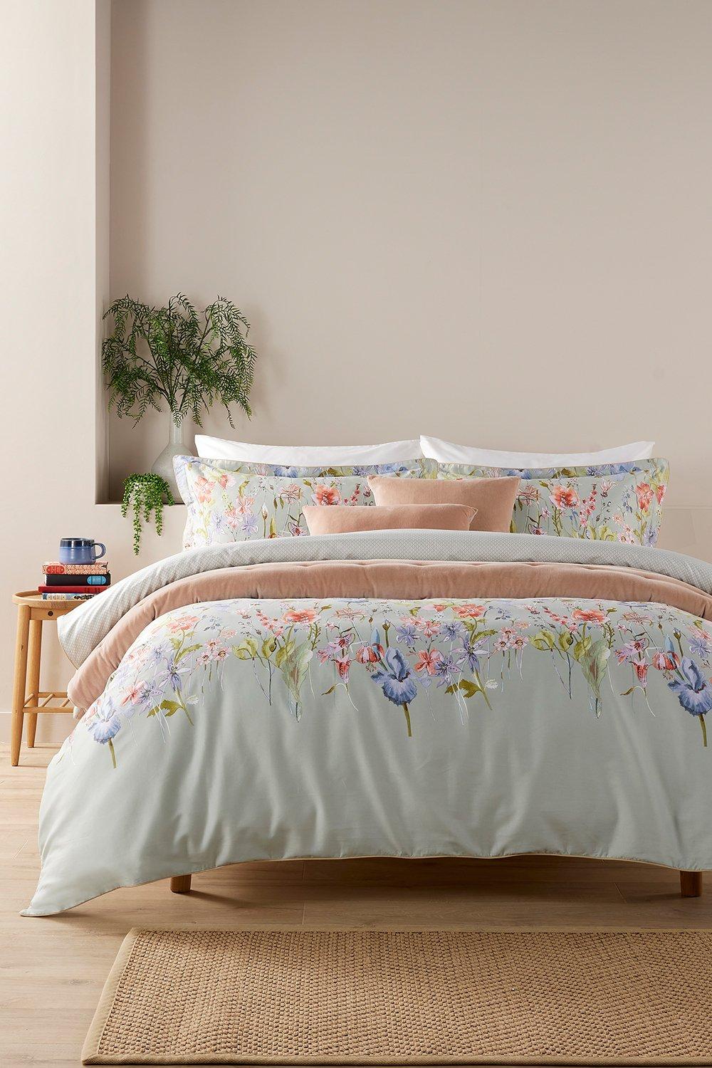 'Suffolk Garden' Cotton Sateen Floral Print Duvet Cover Sets