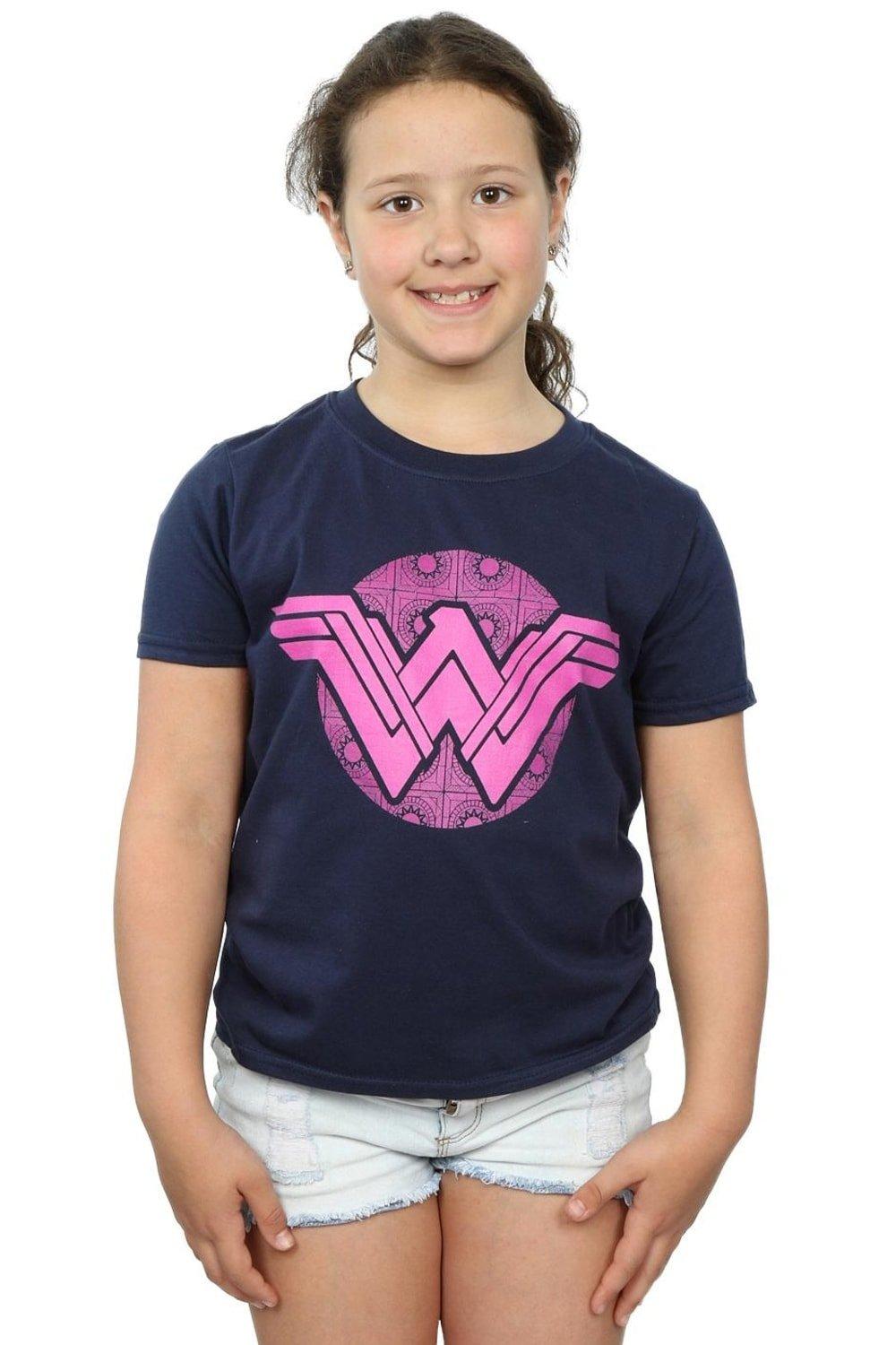Wonder Woman Pink Mosaic Cotton T-Shirt