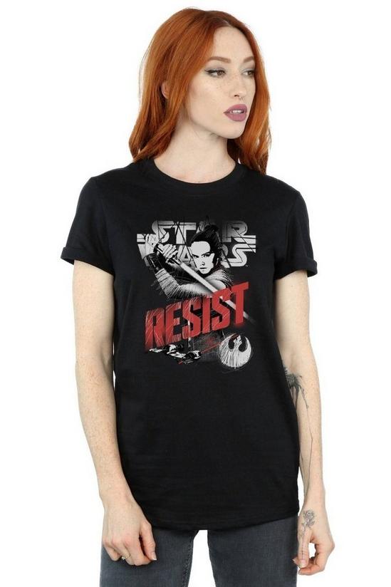 Star Wars The Last Jedi Rey Resist Cotton Boyfriend T-Shirt 1