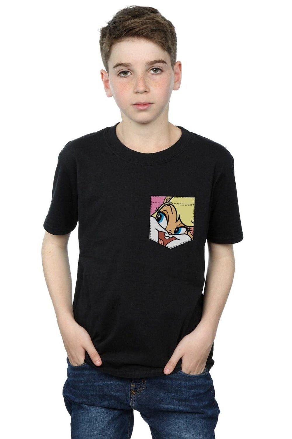 T-Shirts | Lola Bunny Face Faux Pocket T-Shirt | Looney Tunes