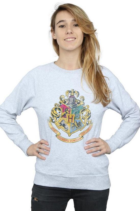 Harry Potter Hogwarts Distressed Crest Sweatshirt 1