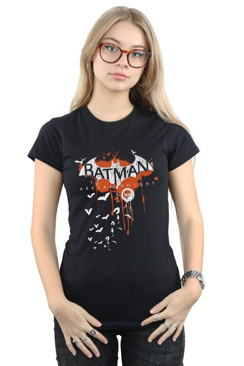Batman Arkham Knight Halloween Logo Art Cotton T-Shirt