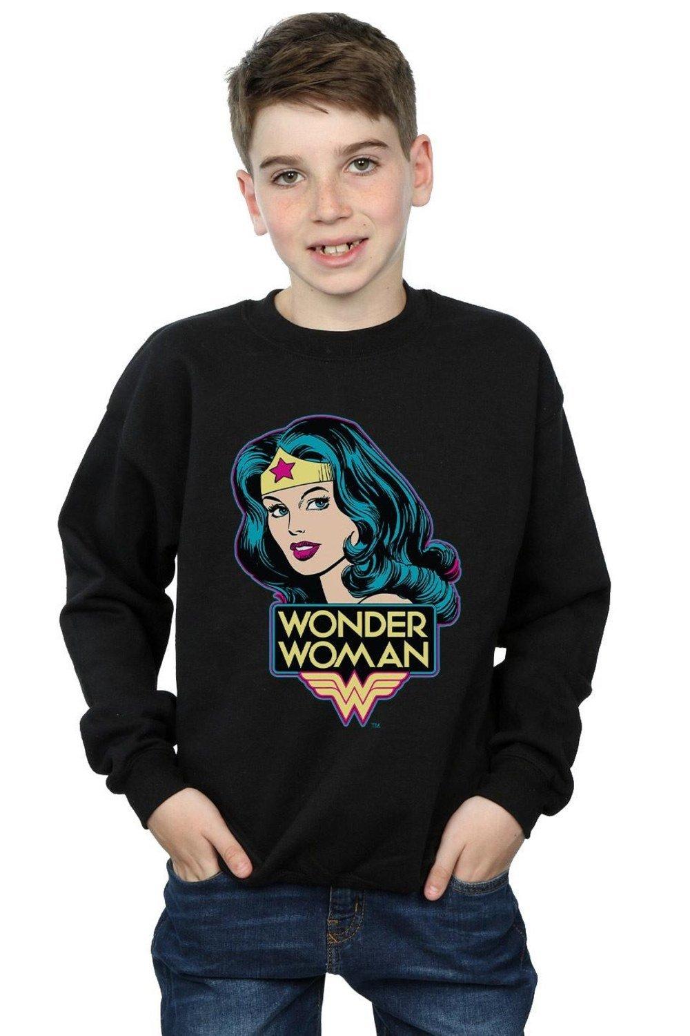 Wonder Woman Head Sweatshirt
