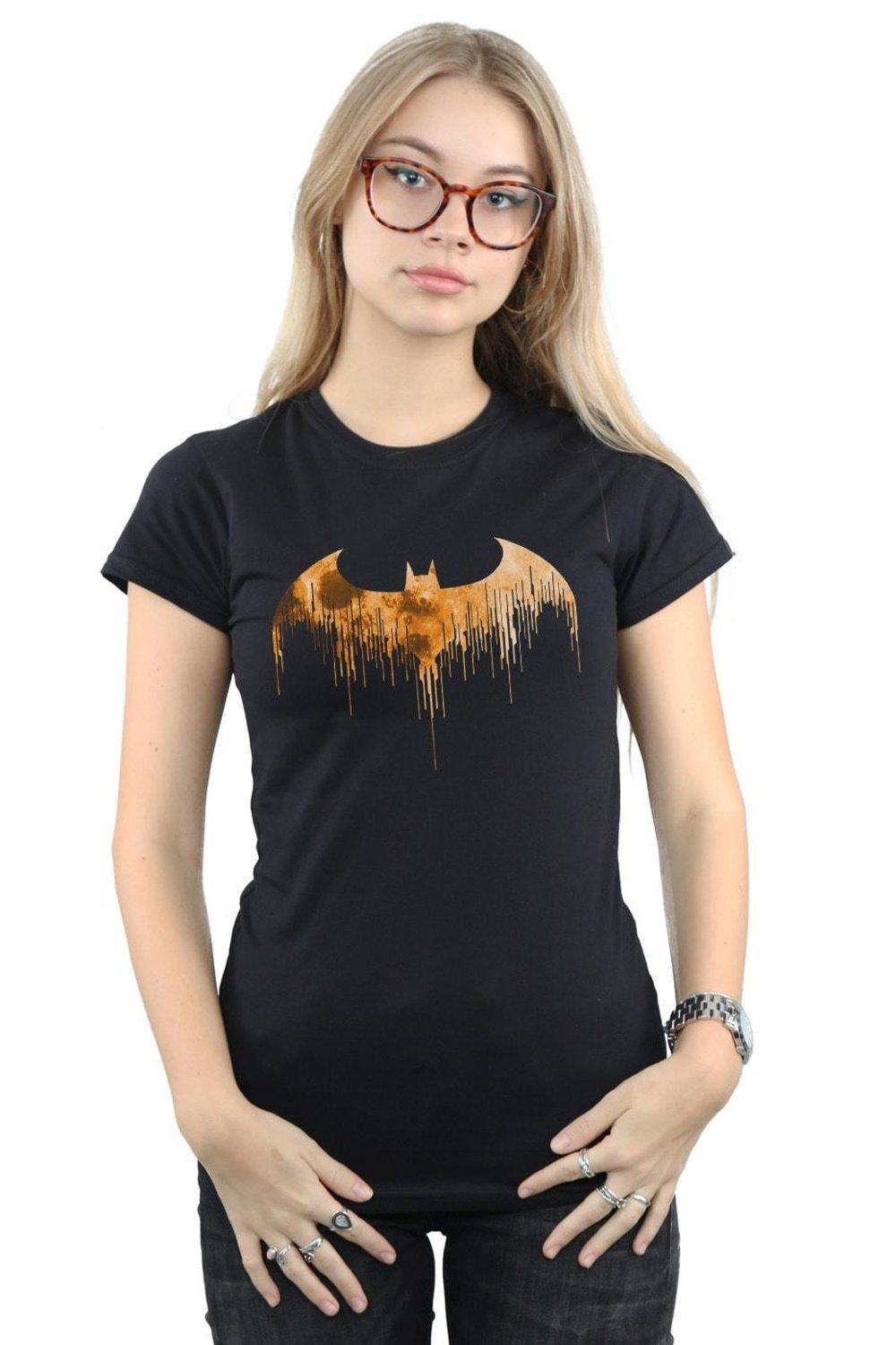 Batman Arkham Knight Halloween Moon Logo Fill Cotton T-Shirt