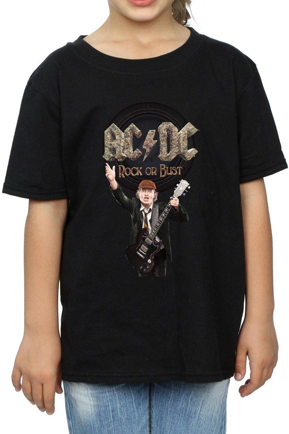 Rock Or Bust Angus Young Cotton T-Shirt
