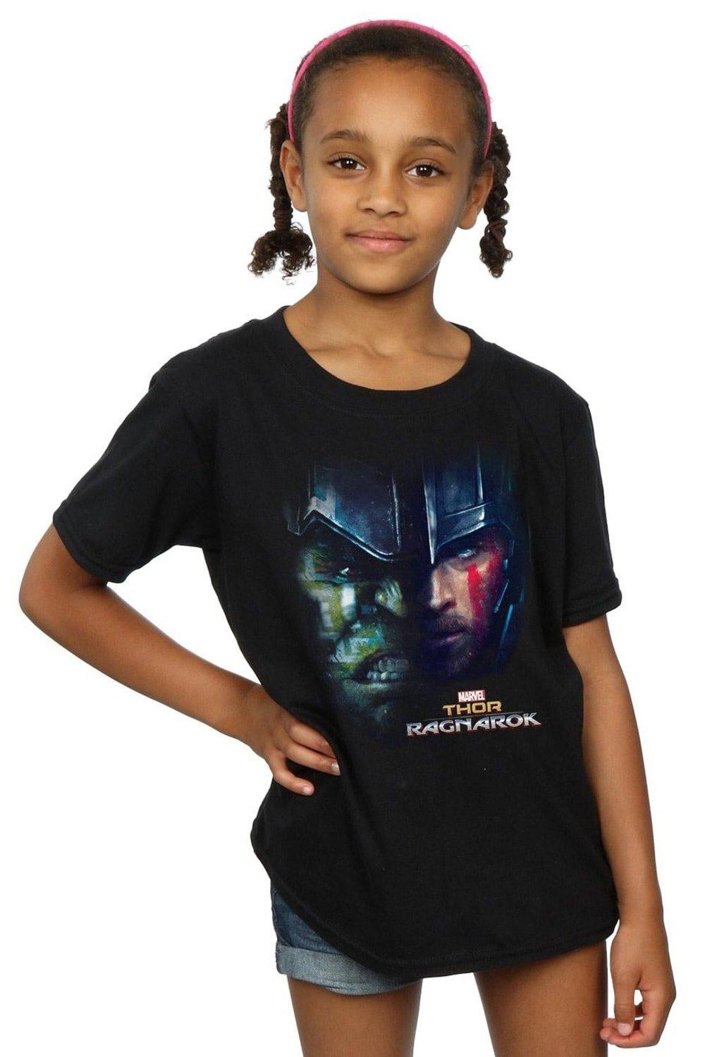 Thor Ragnarok Hulk Split Face Cotton T-Shirt