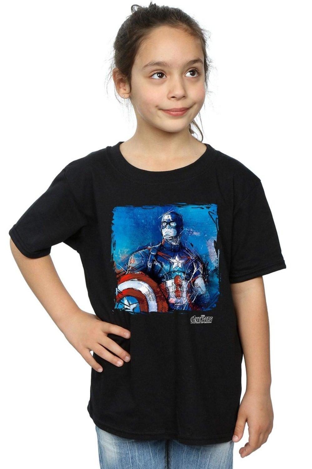 Captain America Art Cotton T-Shirt