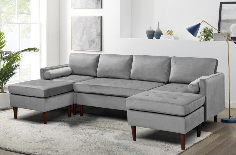 Brushed Velvet Modular Sofa Set