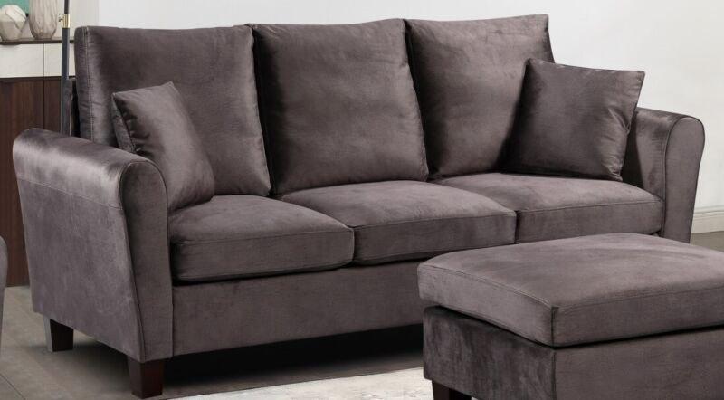 Brushed Velvet 2 Seater And 3 Seater Sofa Set