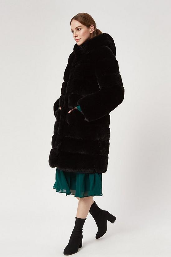 James Lakeland Luxury Ribbed Faux Fur Coat 1