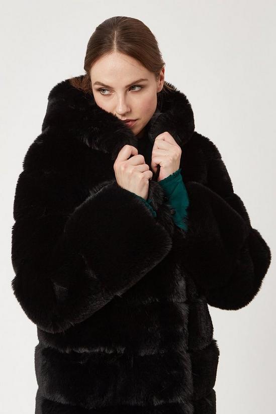 James Lakeland Luxury Ribbed Faux Fur Coat 2