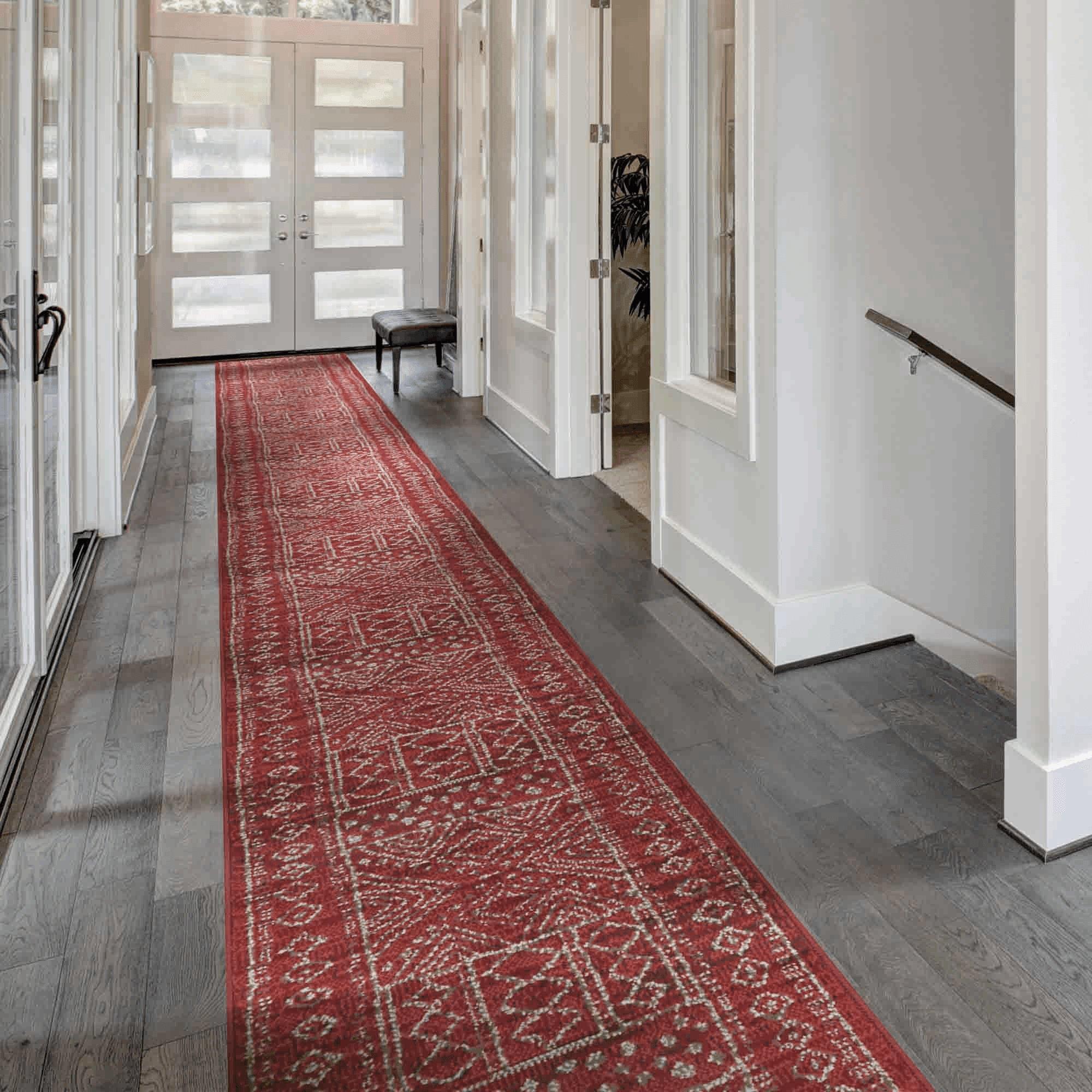 Red Afrikans Long Hallway Carpet Runner