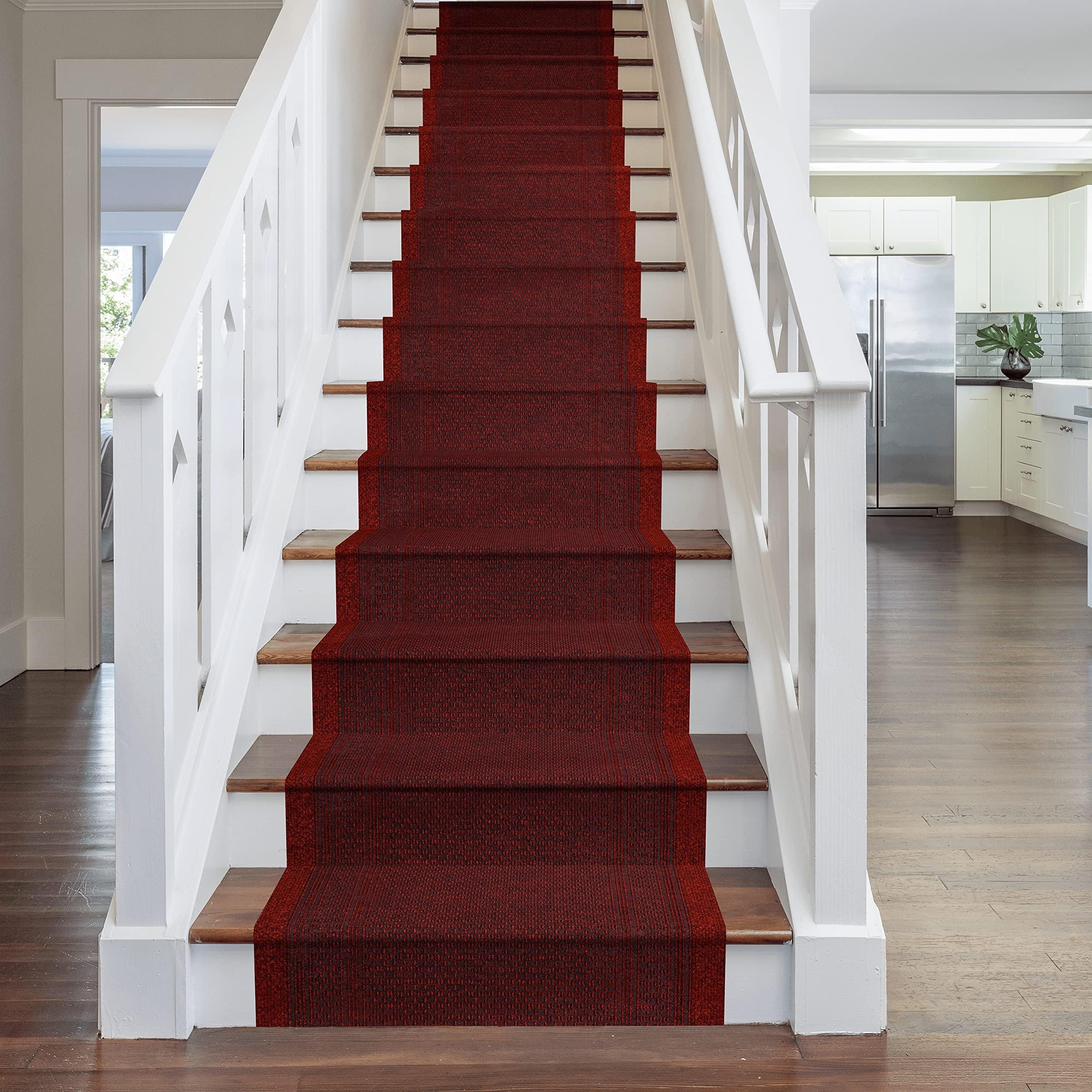 Red Aztec Stair Carpet Runner