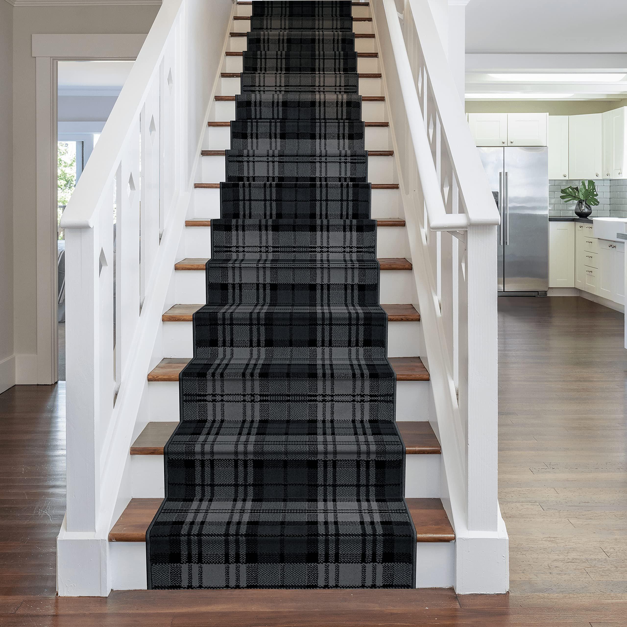 Black Tartan Stair Carpet Runner