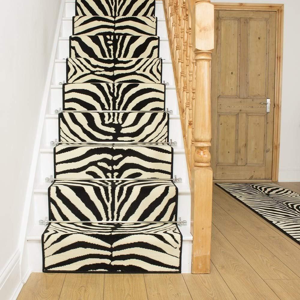 Zebra Print Stair Carpet Runner