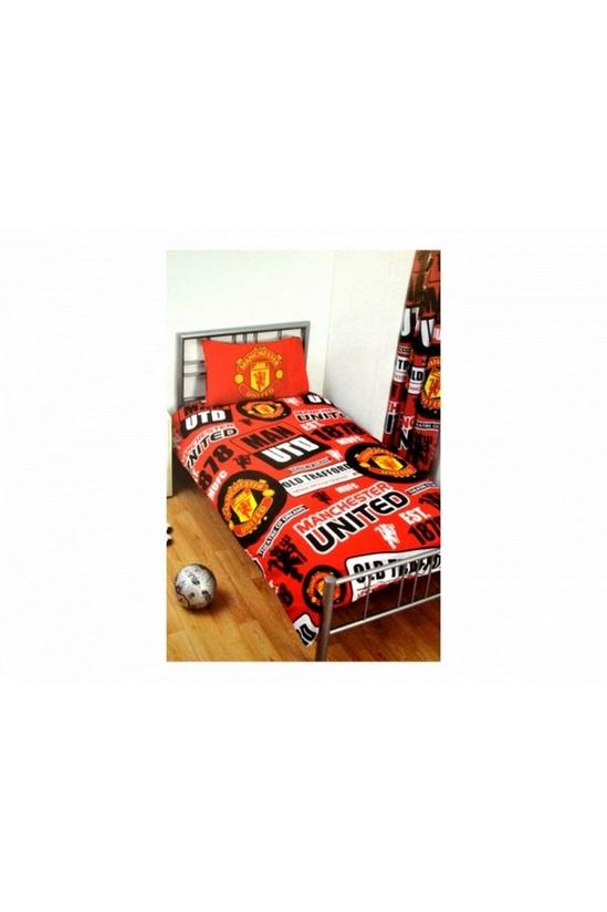 Manchester United FC Official Football Patch Single Duvet And Pillow Set 1