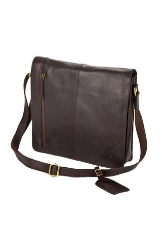 Gabicci Mens Leather Messenger Bag Black: Blake Size: One Size