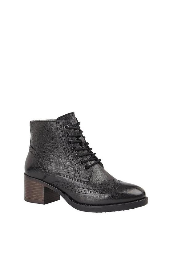 Lotus Black 'Amira' Leather Ankle Boots 1