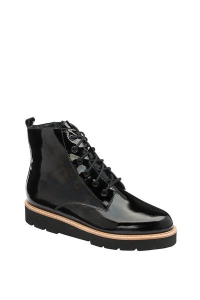 Black 'Maya' Patent Leather Ankle Boots