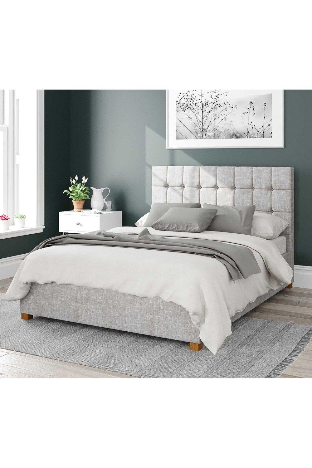Sinatra Upholstered Ottoman Storage Bed, Pure Pastel Cotton Fabric