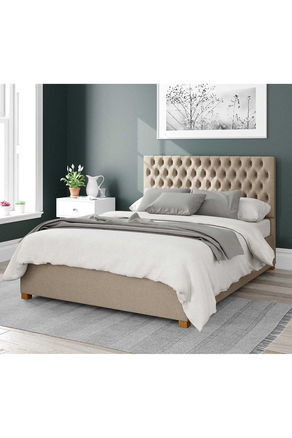 Nightingale Upholstered Ottoman Storage Bed, Eire Linen Fabric