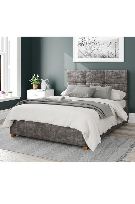 Aspire Caine Upholstered Ottoman Storage Bed, Distressed Velvet Fabric 1