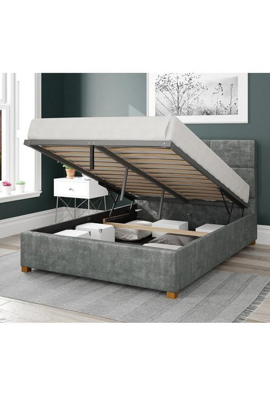 Aspire Caine Upholstered Ottoman Storage Bed, Distressed Velvet Fabric 2