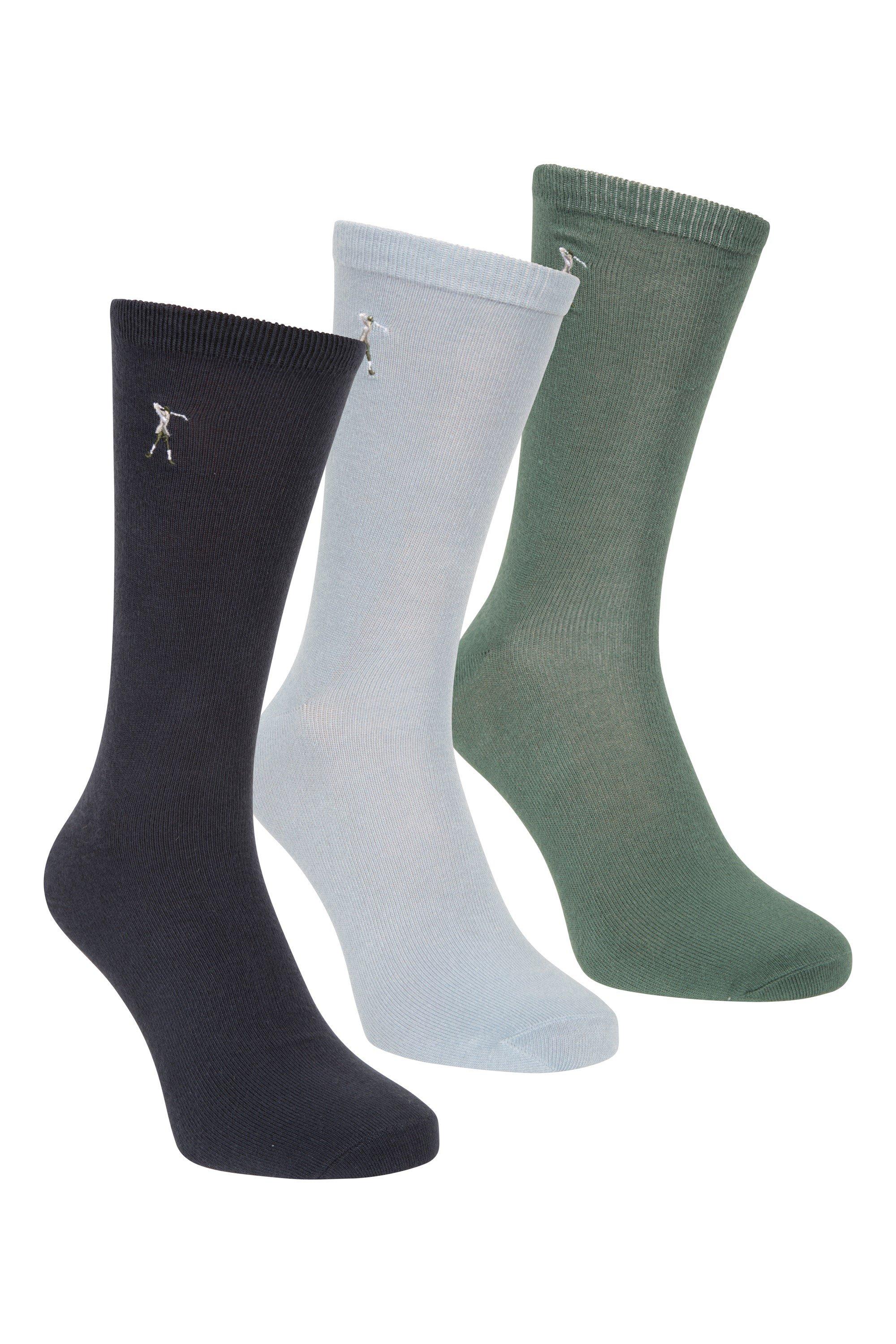 Golf Embroidered Socks Casual Bamboo Sock Pack of 3