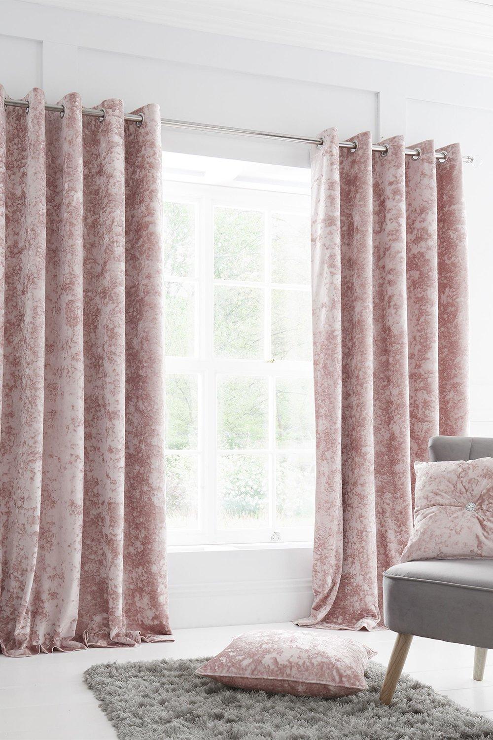 'Crushed Velvet' Lined Curtains