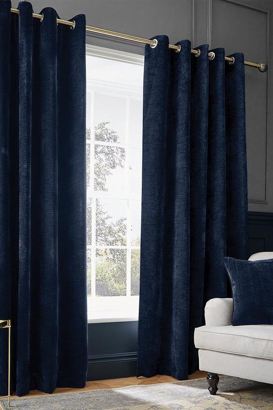 Hyperion 'Selene Luxury Chenille Weighted' Lined Curtains 1
