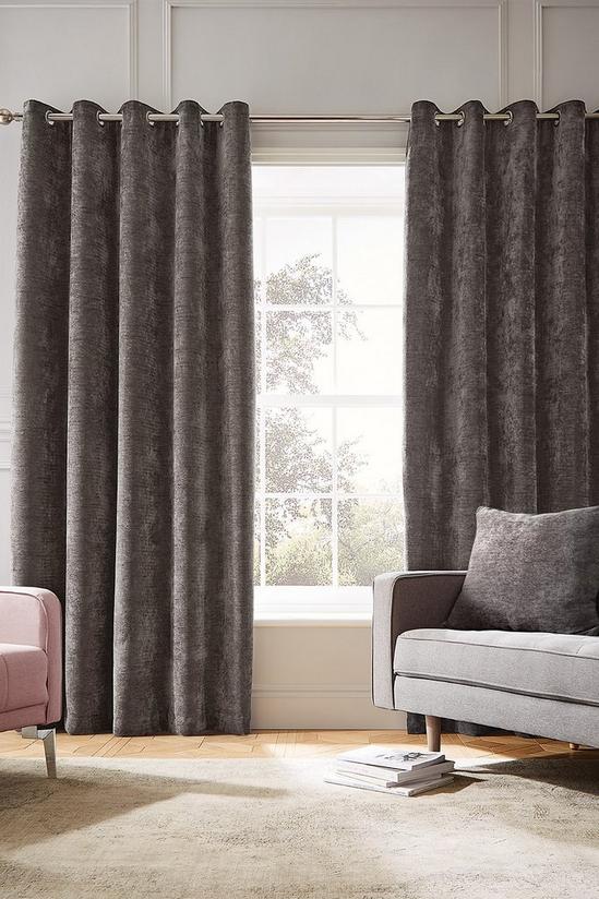 Hyperion 'Selene Luxury Chenille Weighted' Lined Curtains 1