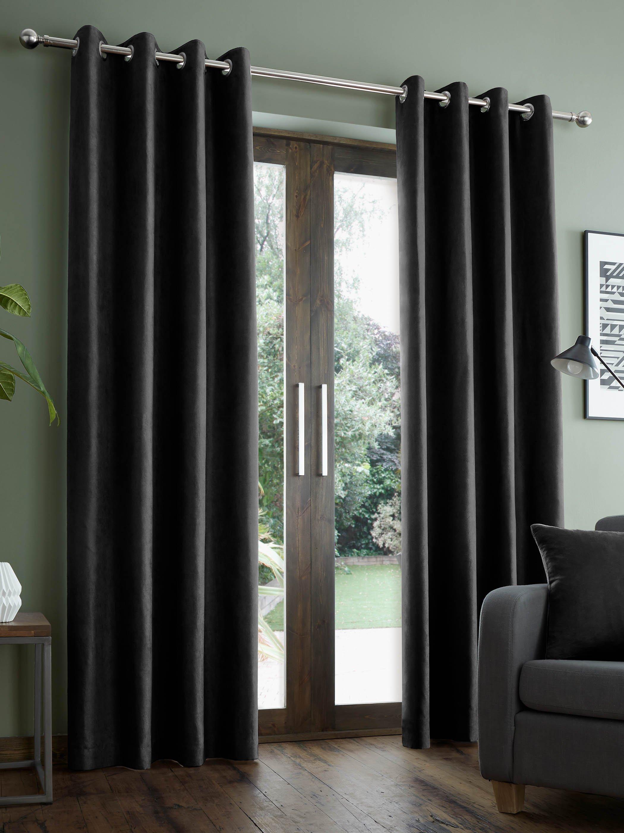'Faux Suede'  Lined Curtains