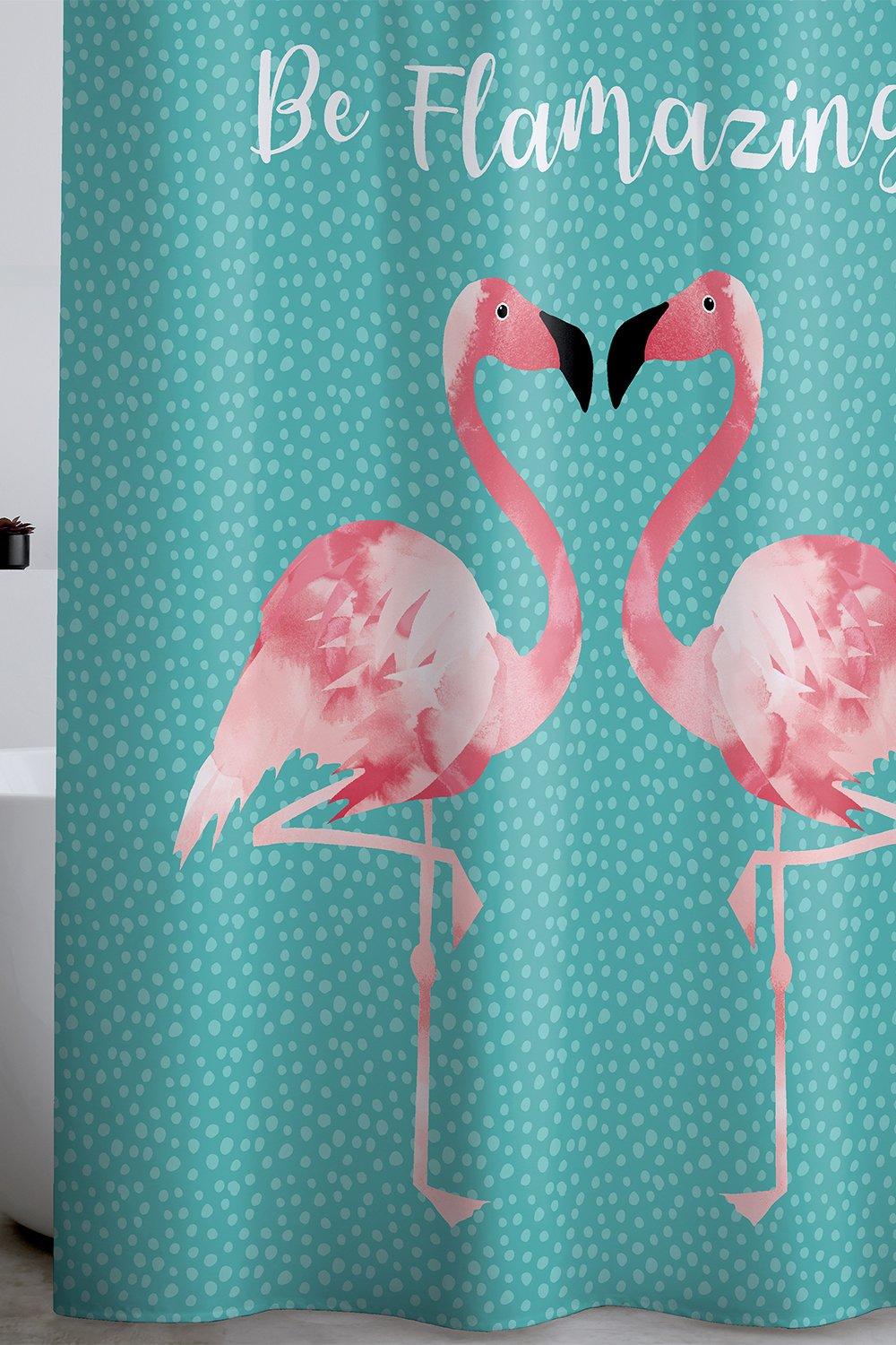Catherine Lansfield 'Flamingo' Shower Curtain|teal