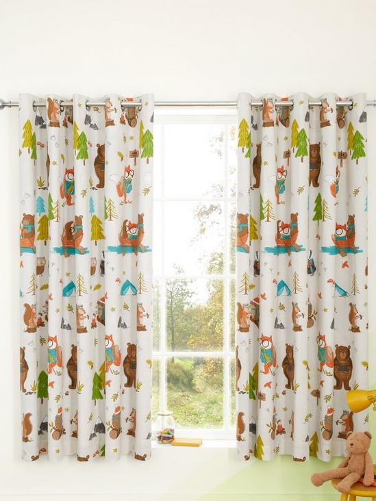 Catherine Lansfield 'Woodland Adventure' Reversible Eyelet Curtains Two Panels 1