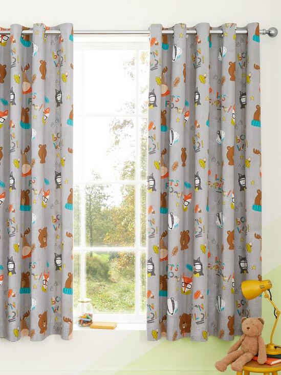 Catherine Lansfield 'Woodland Adventure' Reversible Eyelet Curtains Two Panels 2