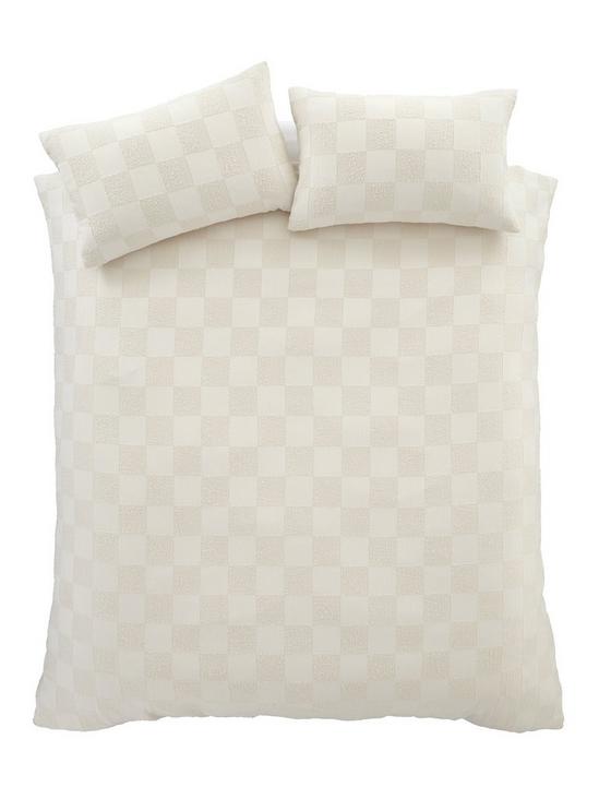 Bedding | 'Soft Checkerboard Boucle' Duvet Cover Set | Catherine Lansfield