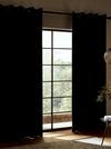 Catherine Lansfield 'Faux Silk' Blackout Eyelet Curtains Two Panels thumbnail 2