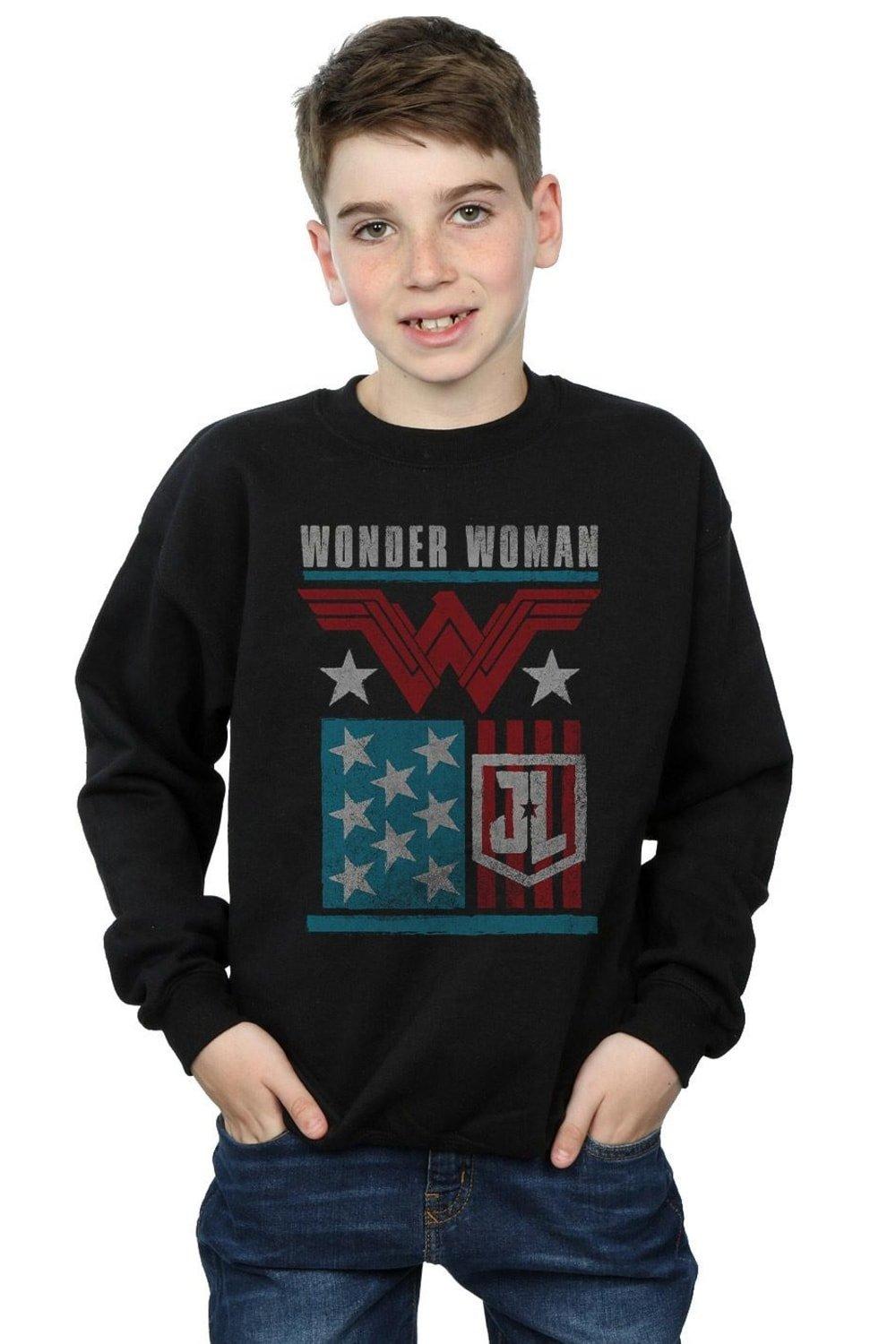 Justice League Movie Wonder Woman Flag Sweatshirt