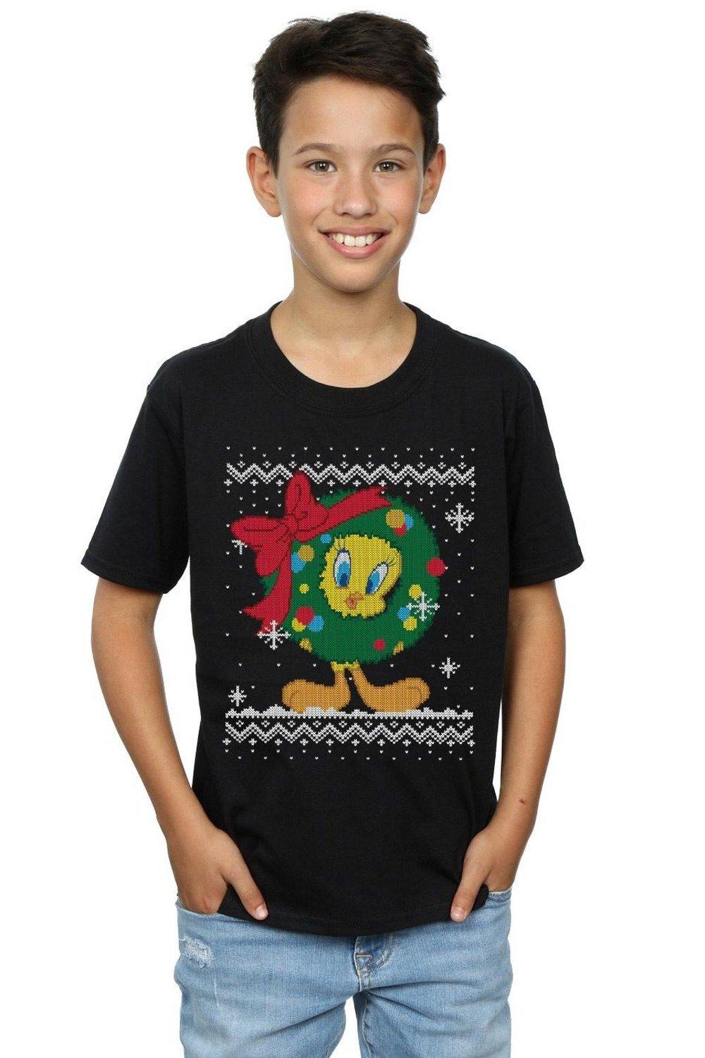 Tweety Pie Christmas Fair Isle T-Shirt