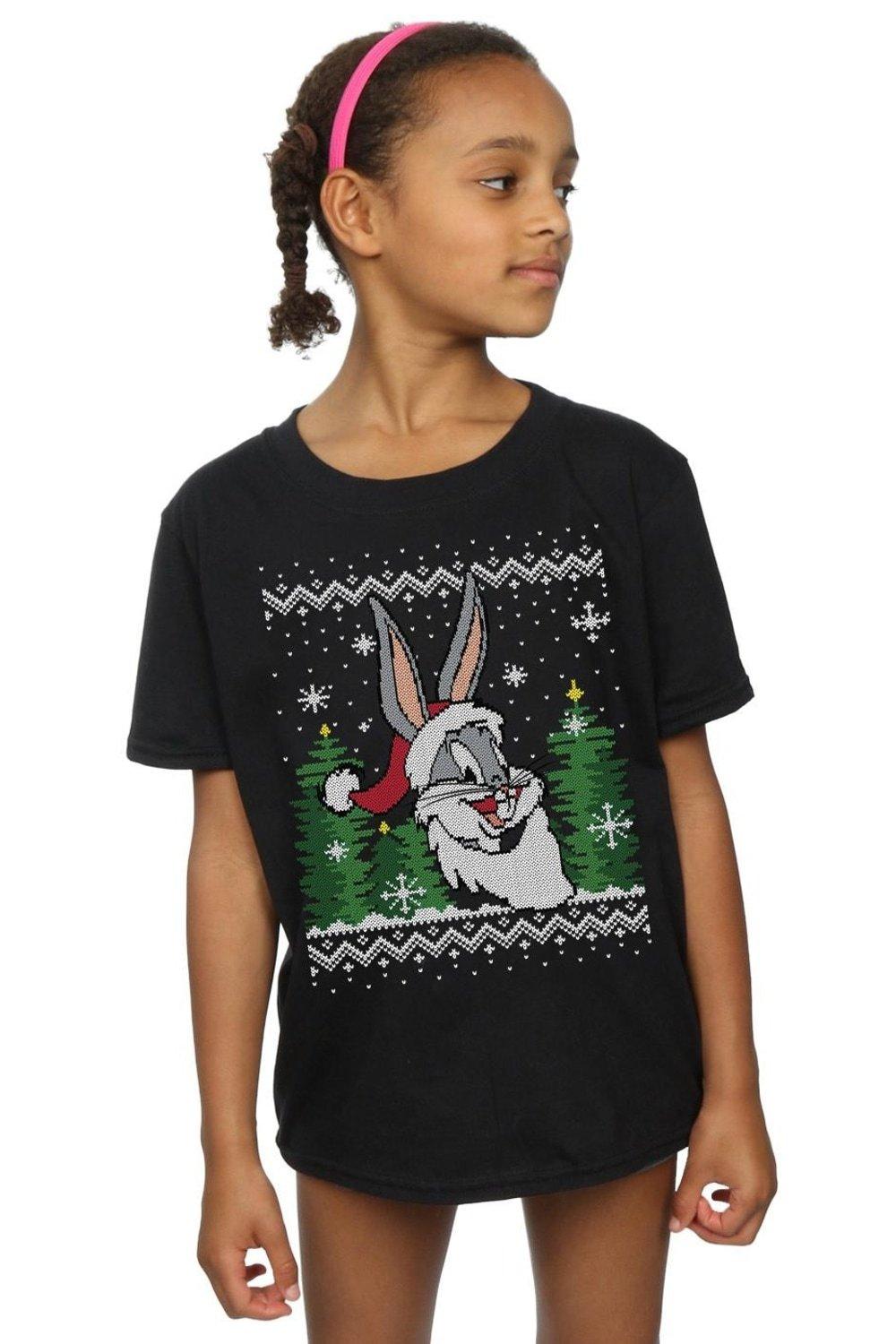 Bugs Bunny Christmas Fair Isle Cotton T-Shirt