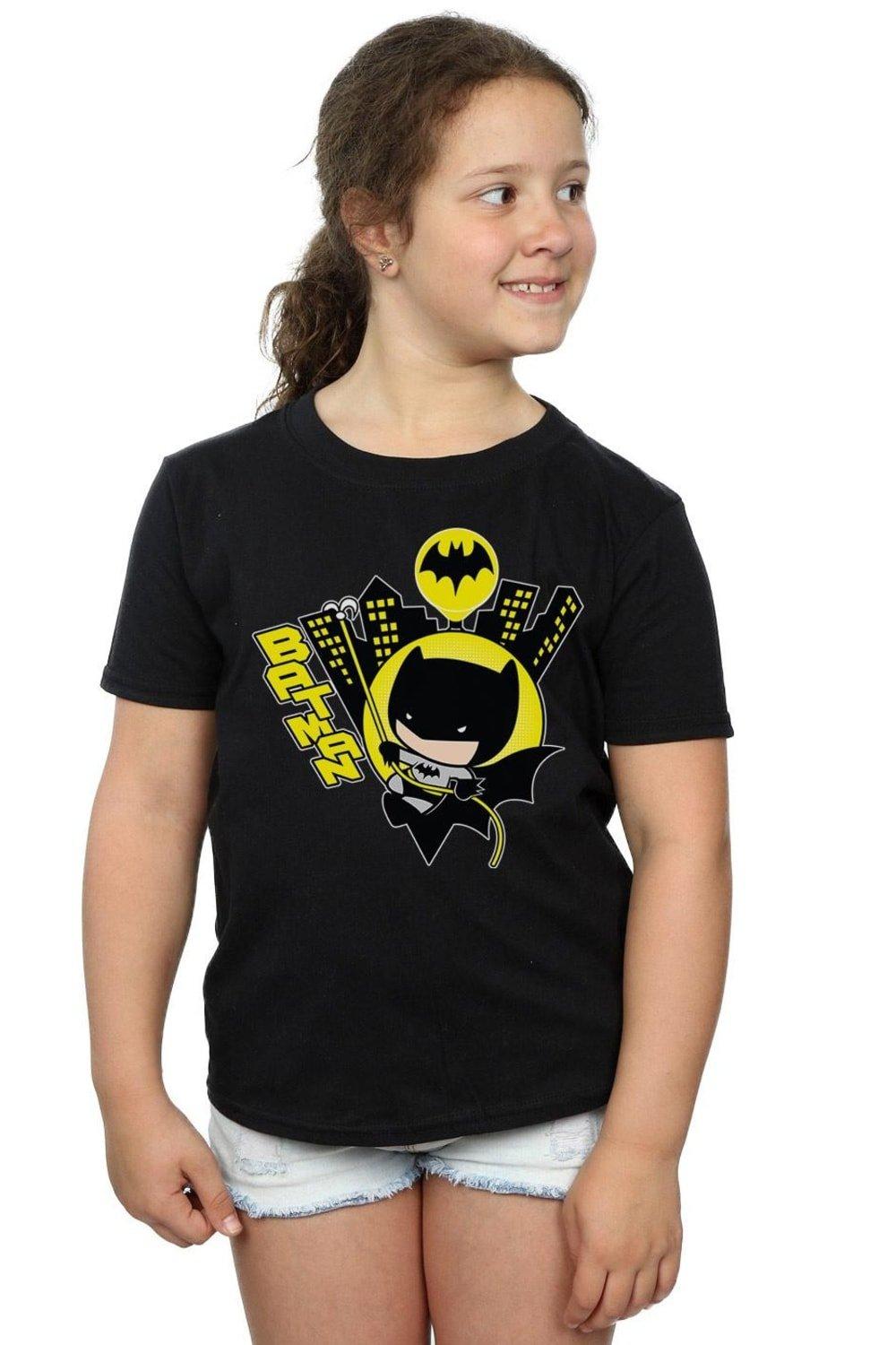 Chibi Batman Swinging Cotton T-Shirt